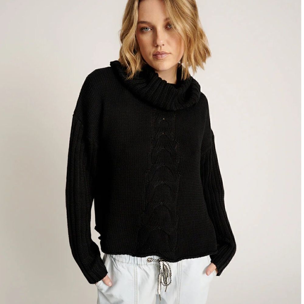 Revolve One Teaspoon Black Turtleneck Oversized Sweater(Size XS)